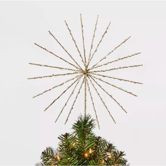 Twinkling Starburst Spikes Christmas Tree Topper 14"in 70 Lights Lit Light Up - Picture 8 of 9
